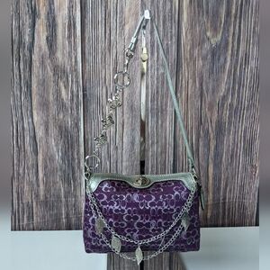 Vintage Y2K Coach mini bag or pochette with an Optic C or Signature jacquard pat